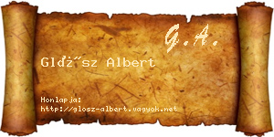 Glósz Albert névjegykártya