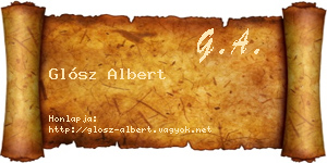 Glósz Albert névjegykártya