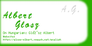 albert glosz business card